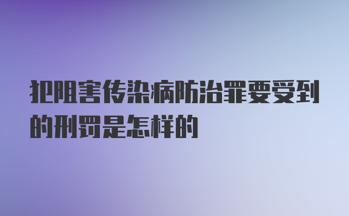 犯阻害传染病防治罪要受到的刑罚是怎样的