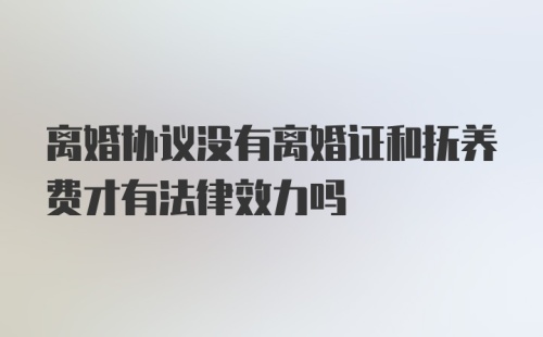 离婚协议没有离婚证和抚养费才有法律效力吗