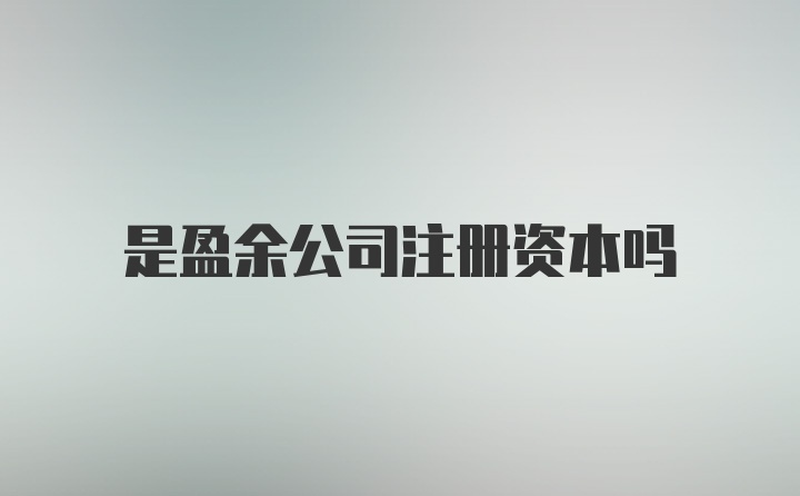 是盈余公司注册资本吗