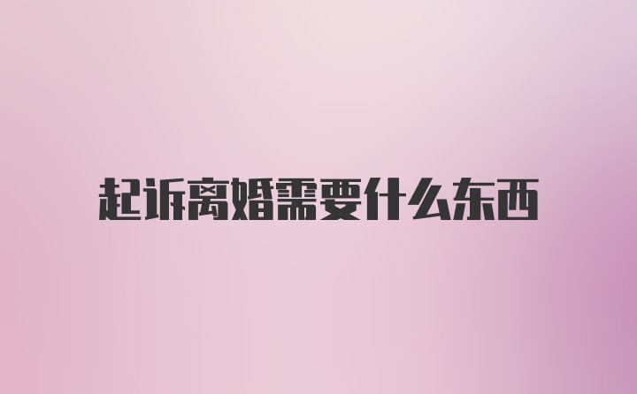 起诉离婚需要什么东西