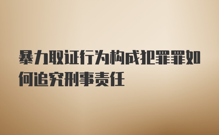 暴力取证行为构成犯罪罪如何追究刑事责任