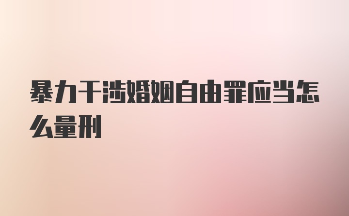 暴力干涉婚姻自由罪应当怎么量刑