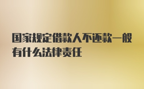 国家规定借款人不还款一般有什么法律责任