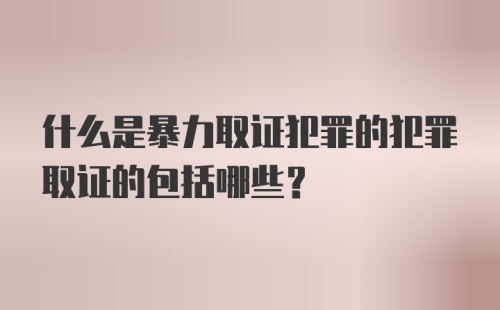 什么是暴力取证犯罪的犯罪取证的包括哪些?