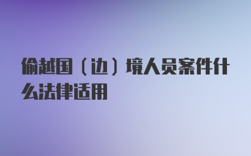 偷越国（边）境人员案件什么法律适用