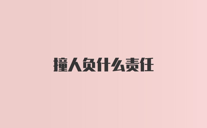 撞人负什么责任