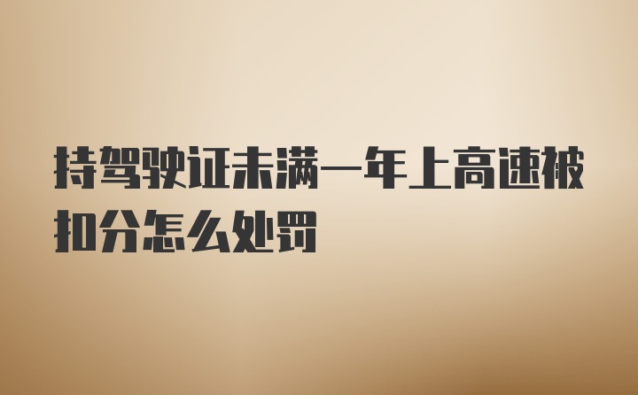 持驾驶证未满一年上高速被扣分怎么处罚