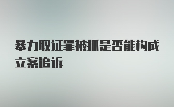 暴力取证罪被抓是否能构成立案追诉