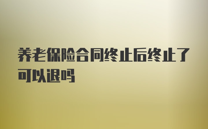 养老保险合同终止后终止了可以退吗