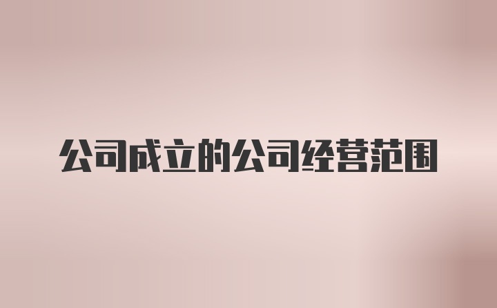 公司成立的公司经营范围