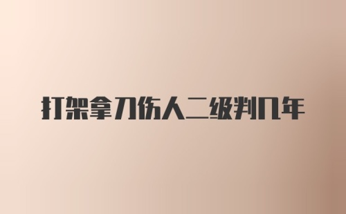 打架拿刀伤人二级判几年