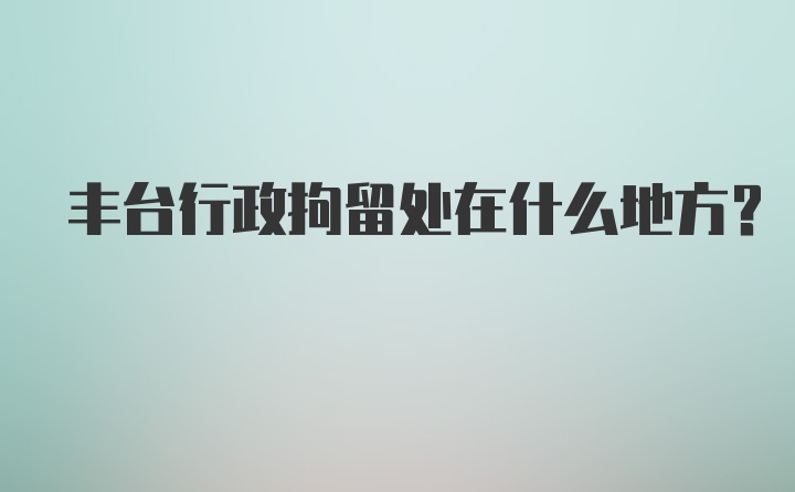 丰台行政拘留处在什么地方？