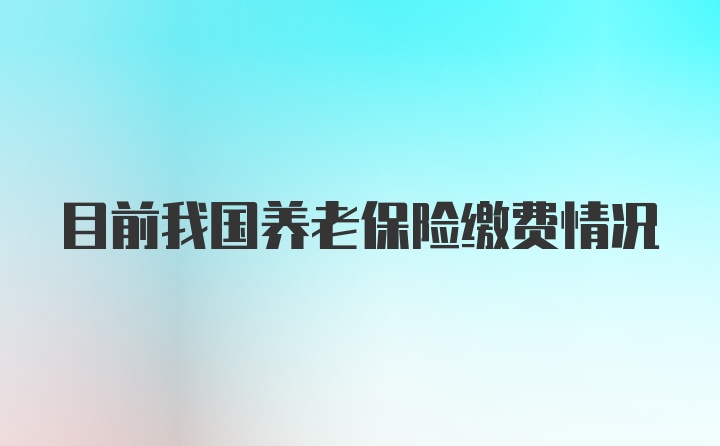 目前我国养老保险缴费情况