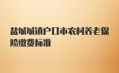 盐城城镇户口市农村养老保险缴费标准