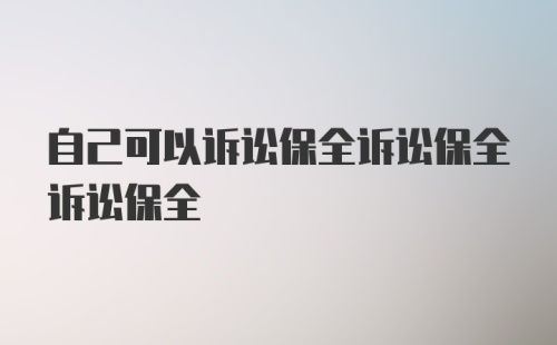 自己可以诉讼保全诉讼保全诉讼保全