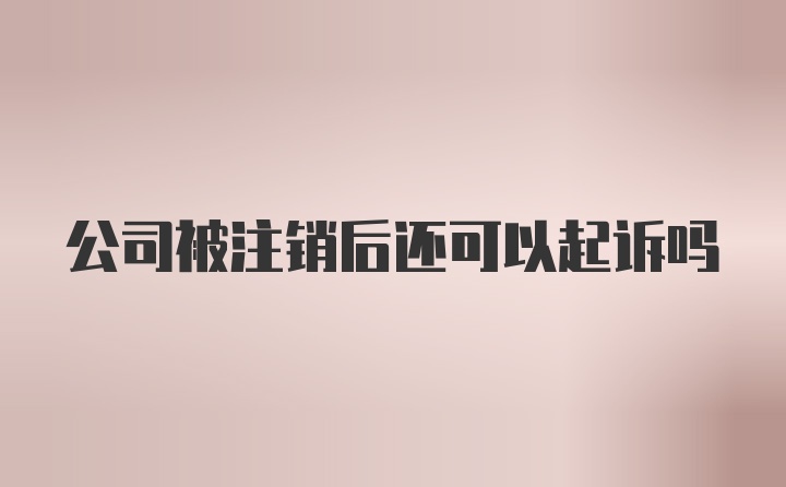 公司被注销后还可以起诉吗