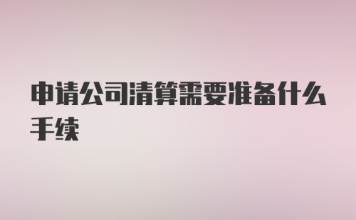 申请公司清算需要准备什么手续