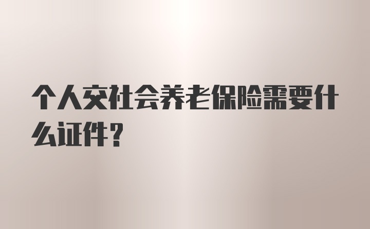 个人交社会养老保险需要什么证件?