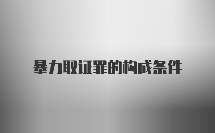 暴力取证罪的构成条件