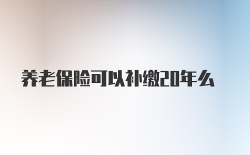 养老保险可以补缴20年么