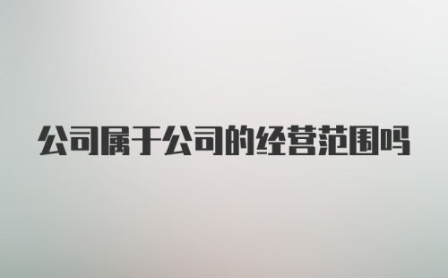 公司属于公司的经营范围吗