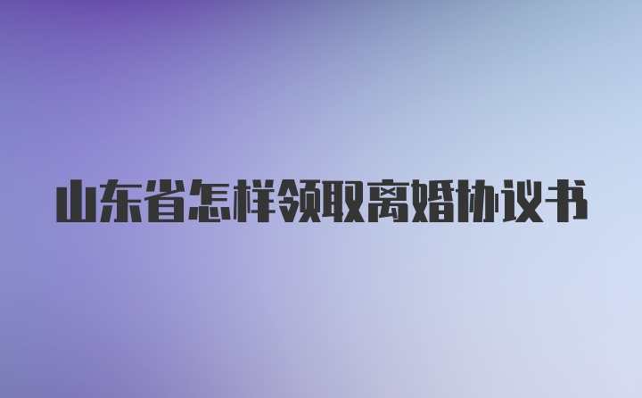 山东省怎样领取离婚协议书