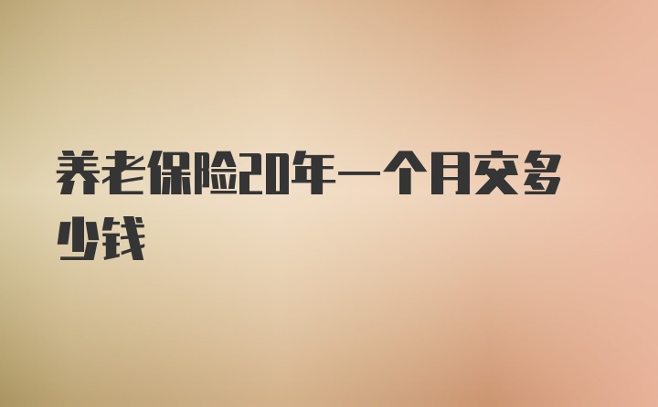 养老保险20年一个月交多少钱