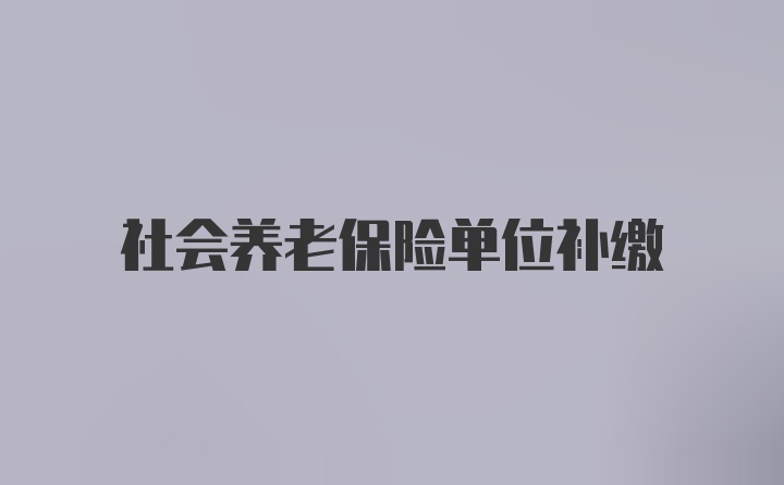 社会养老保险单位补缴