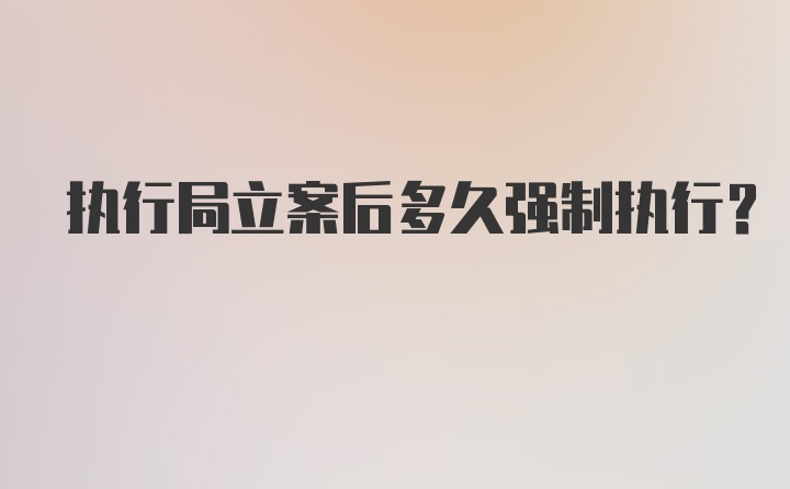 执行局立案后多久强制执行？