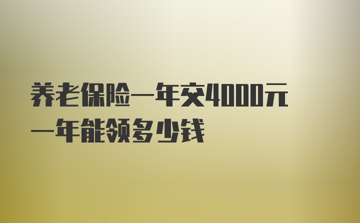 养老保险一年交4000元一年能领多少钱