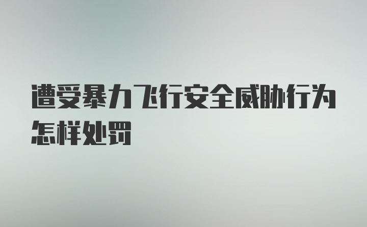 遭受暴力飞行安全威胁行为怎样处罚