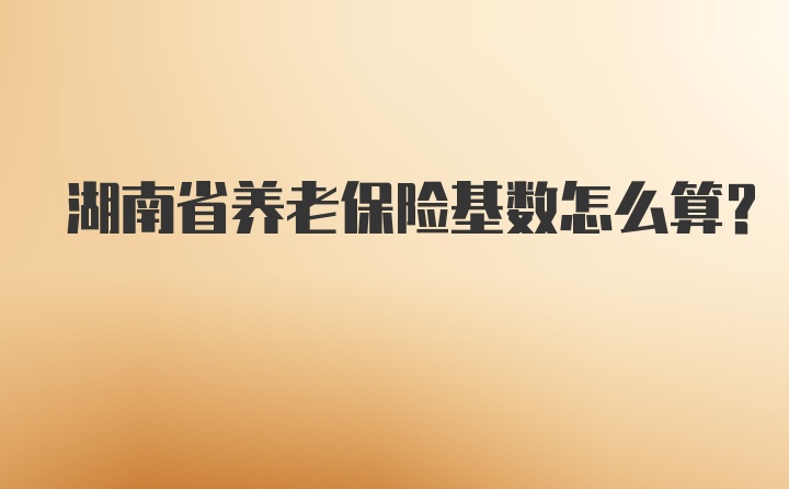 湖南省养老保险基数怎么算？