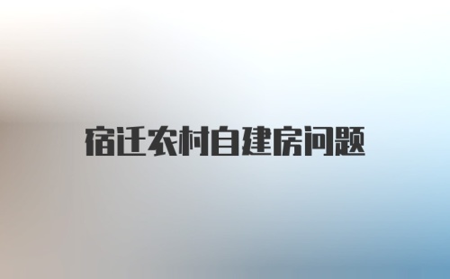 宿迁农村自建房问题