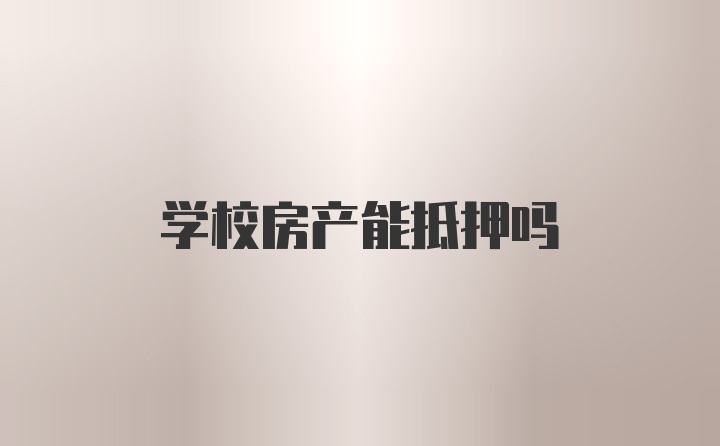 学校房产能抵押吗