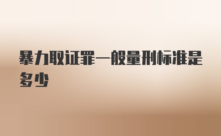 暴力取证罪一般量刑标准是多少