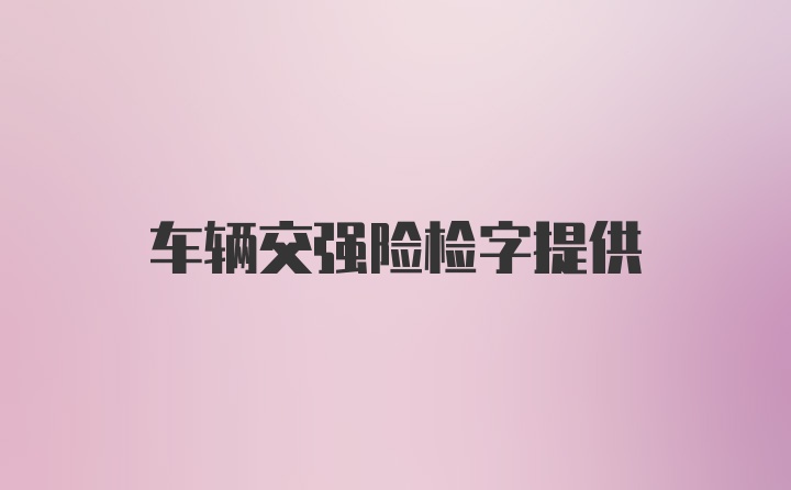 车辆交强险检字提供