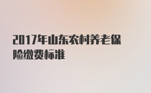 2017年山东农村养老保险缴费标准