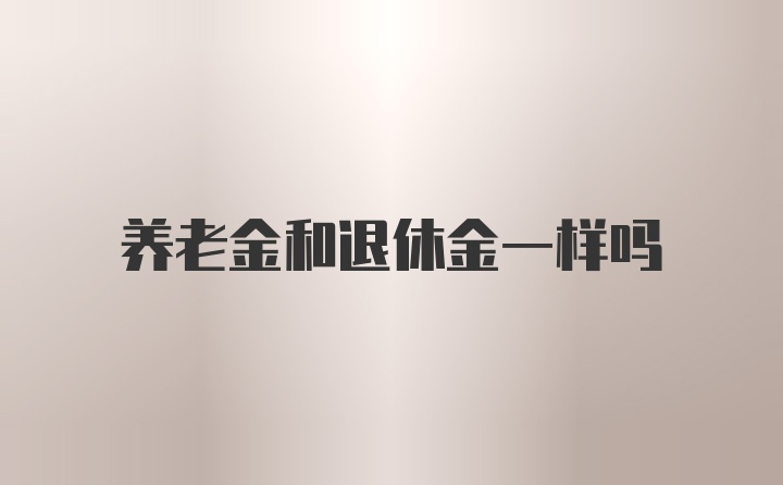 养老金和退休金一样吗