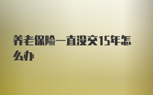 养老保险一直没交15年怎么办