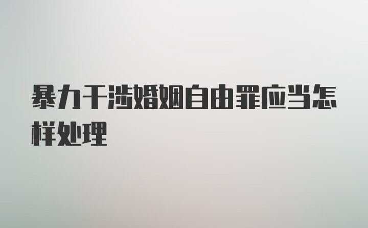 暴力干涉婚姻自由罪应当怎样处理