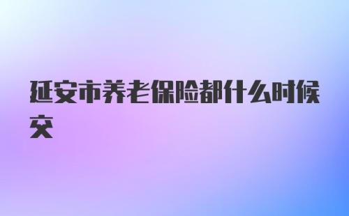 延安市养老保险都什么时候交