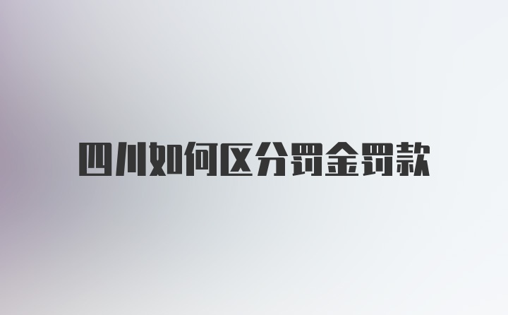 四川如何区分罚金罚款