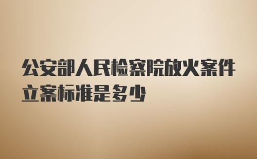 公安部人民检察院放火案件立案标准是多少