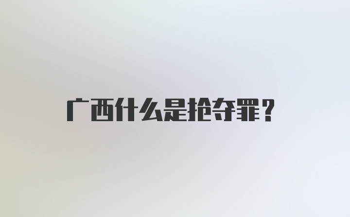 广西什么是抢夺罪？