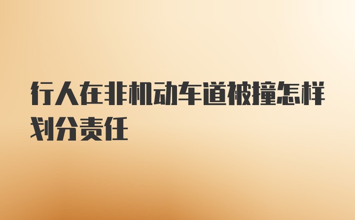 行人在非机动车道被撞怎样划分责任