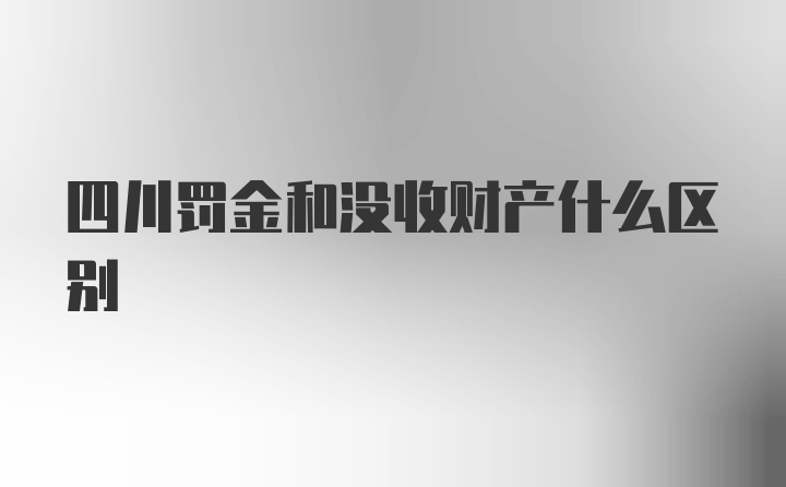 四川罚金和没收财产什么区别