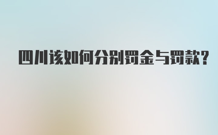 四川该如何分别罚金与罚款？