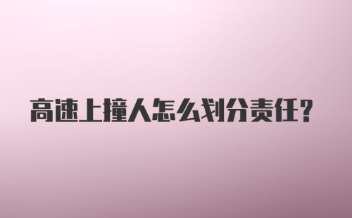 高速上撞人怎么划分责任？