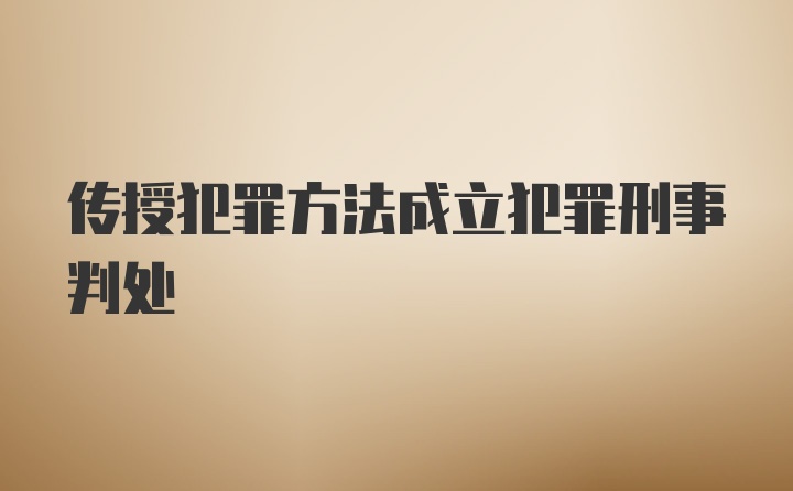 传授犯罪方法成立犯罪刑事判处