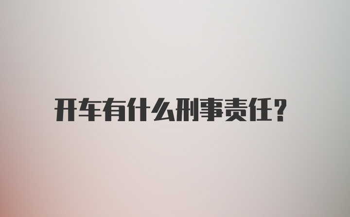 开车有什么刑事责任?